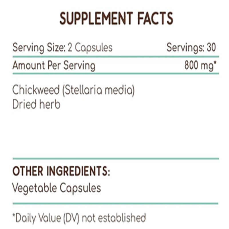 Chickweed 60 Capsule, 800 Mg,  - Dried Herbs recensione e prezzo
